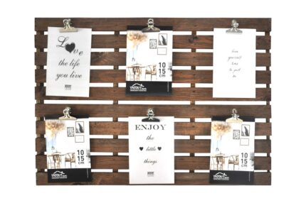CADRE PHOTOSTRUCTURE EN BOIS AVEC 6 CLIPS 37X54X3.5CM