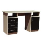 STUDY BUREAU 3 TIROIRS+3 NICHES+1PORTE CL CHENE GRIS