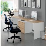 SPACE  BUREAU AVEC CAISSON  CLR CHENE ET GRIS