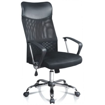 THEO  FAUTEUIL  PRESIDENT  EN MESH NOIR & CHROME
