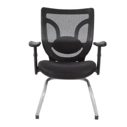 FAUTEUIL VISITEUR SIMON EN MESH NOIR