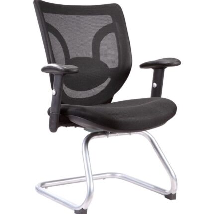 FAUTEUIL VISITEUR SIMON EN MESH NOIR