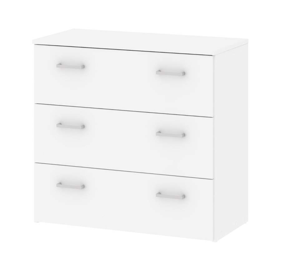 MEUBLE DE RANGEMENT 3 TIROIRS STRUCTURE BLANC HAUTE BRILLANCE
