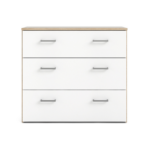 SPACE MEUBLE DE RANGEMENT 3 TIROIRS OAK STRUCTURE WHITE