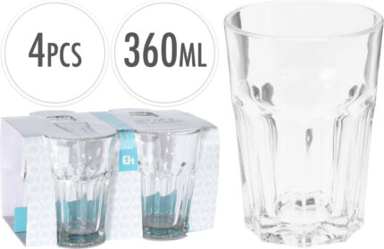 SET DE VERRE A BOIRE 4PCS 360ML