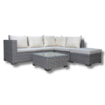 ZANZIBAR SALON AVEC POUF + TABLE  STRUCTURE ALUMINUM