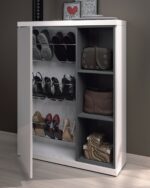ZAPATEROS MEUBLE CHAUSSURES HALL  BLANC AVEC MIROIR