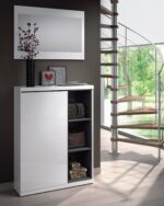 ZAPATEROS MEUBLE CHAUSSURES HALL  BLANC AVEC MIROIR