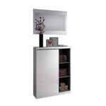 ZAPATEROS MEUBLE CHAUSSURES HALL  BLANC AVEC MIROIR