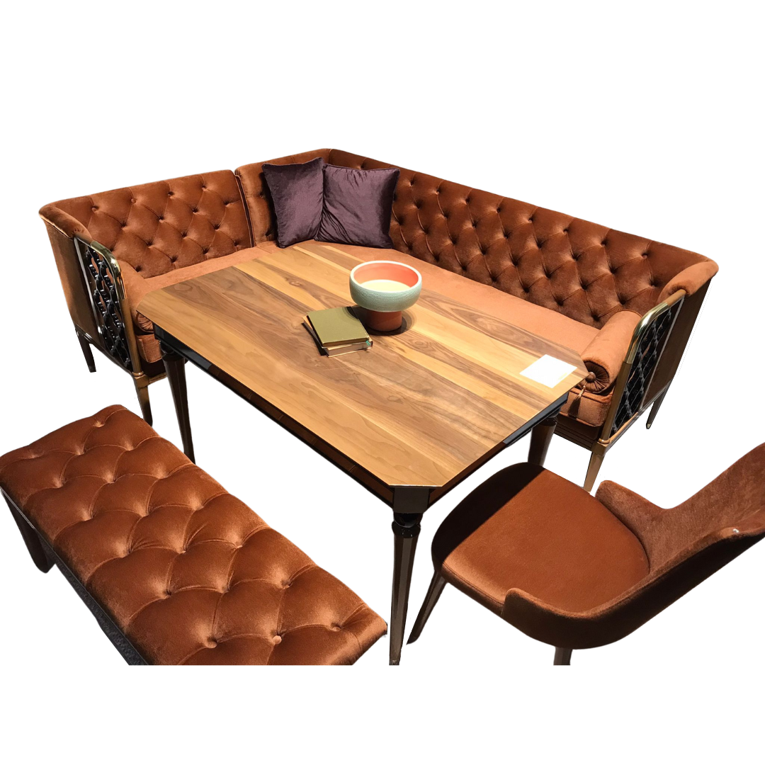 ZUMUROUD TABLE CUISINE CORNER + CHAISE + POUF ZUMUROUD TABLE CUISINE CORNER + CHAISE + POUF