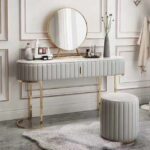 CONSOLE VERSA + MIROIR +POUFF 120X40 CM