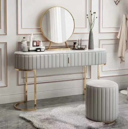 CONSOLE VERSA + MIROIR +POUFF 120X40 CM