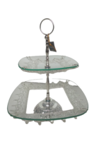 SERVITEUR GATEAU 2 NIVEAUX 29,5X29,5/21X21 CM