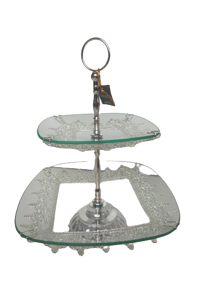 SERVITEUR GATEAU 2 NIVEAUX 29,5X29,5/21X21 CM SERVITEUR GATEAU 2 NIVEAUX 29,5X29,5/21X21 CM