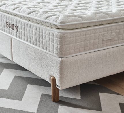 BOHEM SOMMIER 160x200CM AVEC RANGEMENT + 2 CHEVETS+MATELAS BOHEM