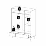 OSLO ARMOIRE 3 PORTES+3TIROIRS
