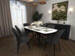 FILIS SET DE TABLE EXTENSIBLE BLANC+ 6 TUFI CHAISES