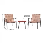 BALCON 2 CHAISES + TABLE BASSE