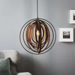 TRIO SUSPENSION BOOLAN BOIS NATUREL  MARRON 50XH150CM