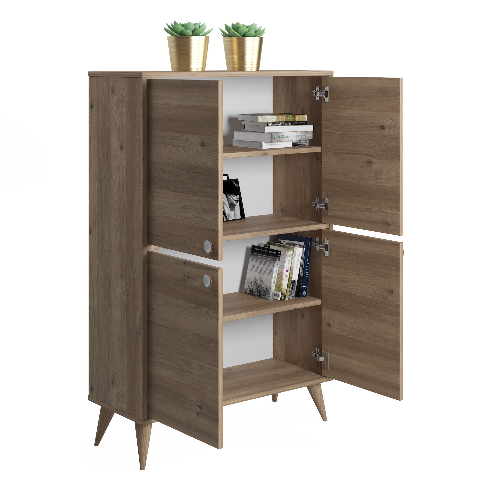 VEGA   MEUBLE DE RANGEMENT AVEC 4 PORTES 131X85X35 VARNA OAK