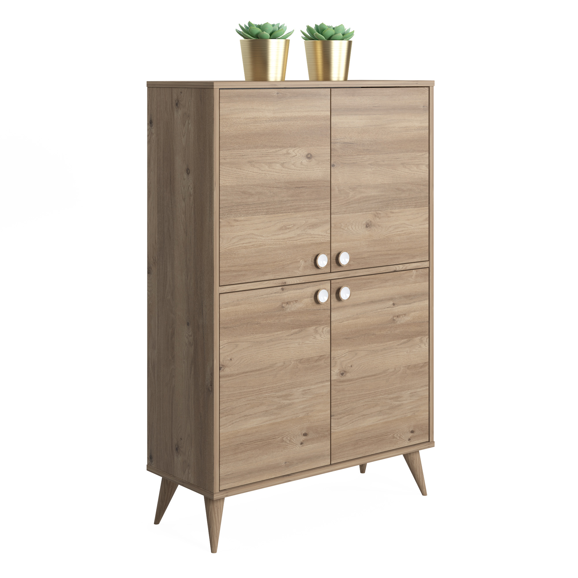 VEGA   MEUBLE DE RANGEMENT AVEC 4 PORTES 131X85X35 VARNA OAK