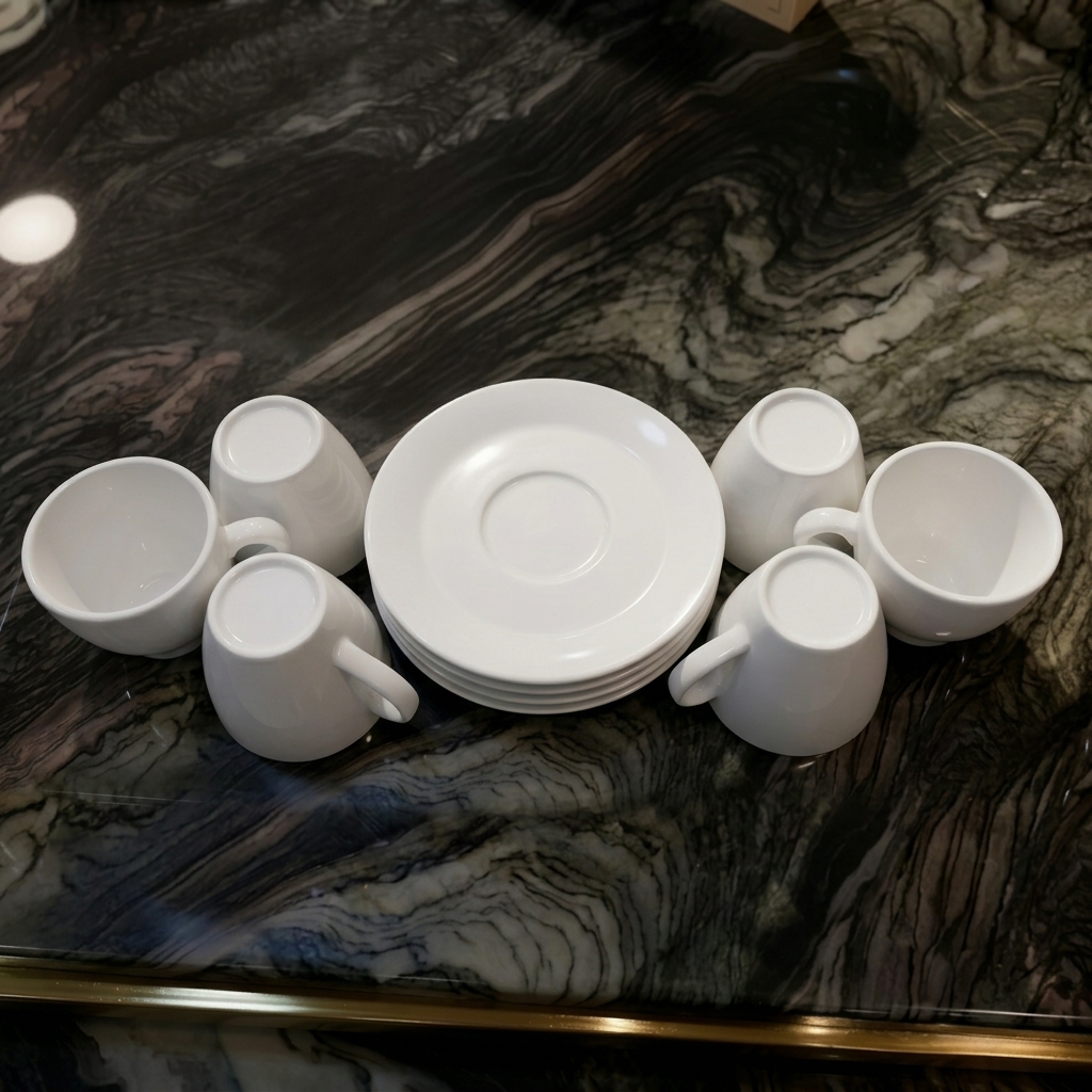 PACK DE 6 TASSE+6 SOUS TASSEAU LAIT PACK DE 6 TASSE+6 SOUS TASSEAU LAIT – Image 1